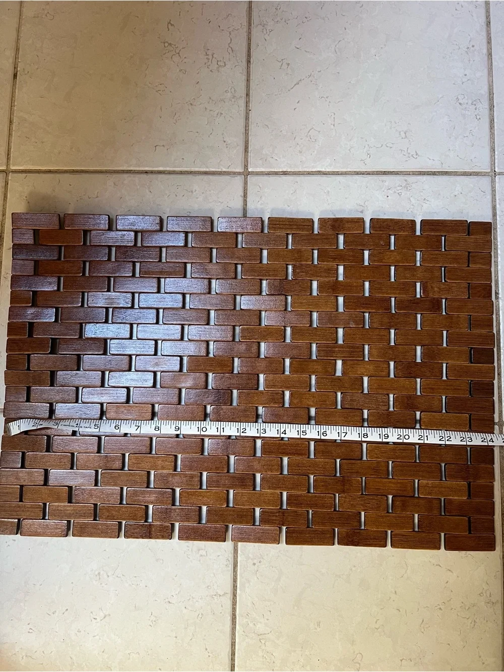 Splash Earth Bamboo Bath Mat in Brown Wood Tone - NEW with Tags